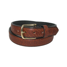 Boston Leather Men's Big & Tall 32 mm Wide Bison Leather Belt