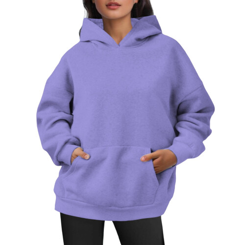 Women's Soft Casual Hooded Sweatshirt Lightweight Pullover 1