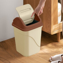 Square odor-control trash can with lid, large for office