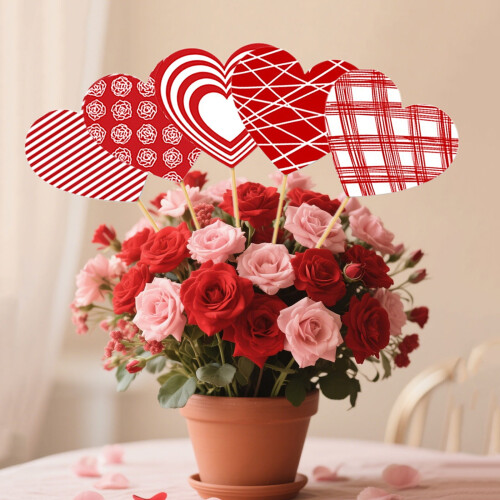 Heart Flower Picks for Table Centerpiece 15 pcs 1