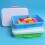 Stackable Plastic Sand Tray Set with Lid and Stickers, Blue 7