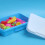 Stackable Plastic Sand Tray Set with Lid and Stickers, Blue 4
