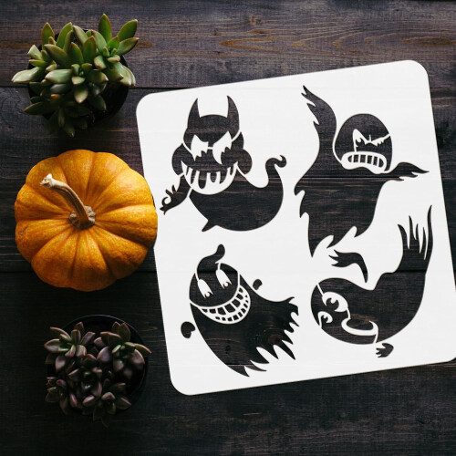 Ghost Stencil Plastic 11.8 x 11.8 Inch 4 Styles 2