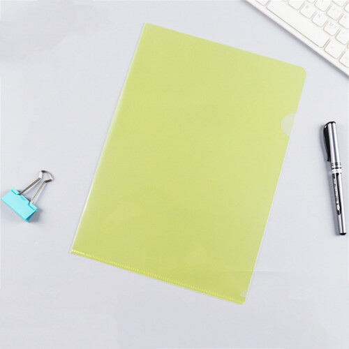 L-Type Plastic Folder A4 Transparent 8.66x12.2 Inch Yellow 1