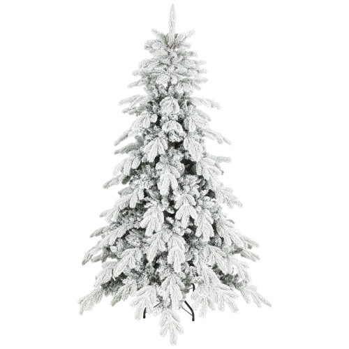 6ft Super Flocked Christmas Tree - Green/White 1