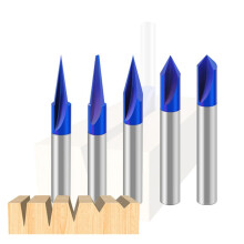 5 Pezzi Fresa per Lavorazione del Legno Blu Coltello A Forma di V In Generale 15-90 Gradi Coltello da Intaglio Teste di Rifinitura Della Macchina