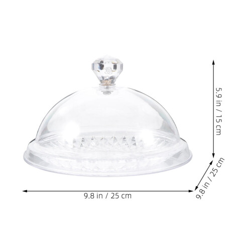 Transparent Cake Stand with Dome PP Reusable 10.5 Inches 1