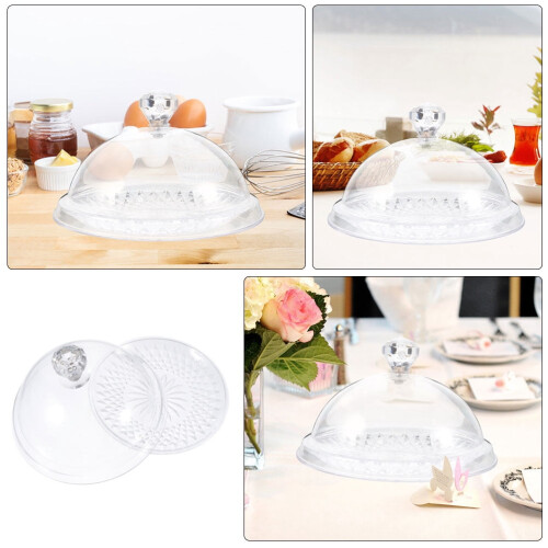 Transparent Cake Stand with Dome PP Reusable 10.5 Inches 2