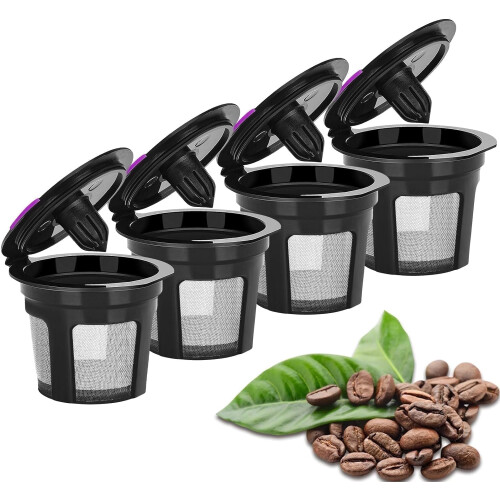 Refillable Coffee Pods Universal K-Cup Filters 4 Pack