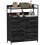 Rustic Chest of Seven Fabric Drawers - Black 1