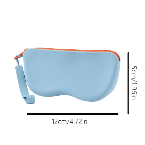 Soft Silicone Glasses Case with Zipper Lanyard and Hangable 2