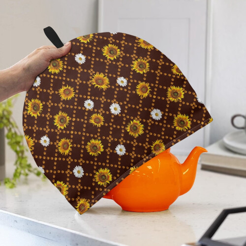 Sunflower Tea Cozy Insulated Warming Cover with Hanging Ring 1