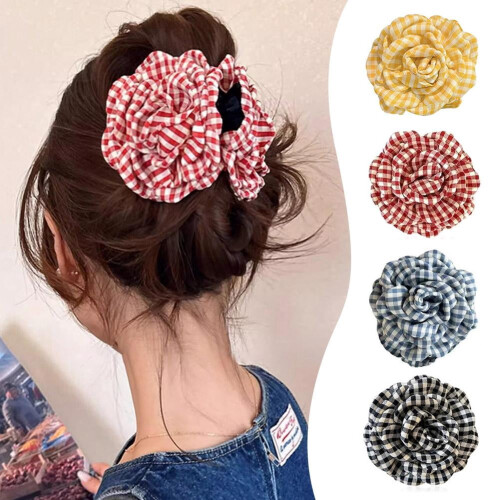 Polyester Hair Bands Yellow Rose Design 12 pcs 1