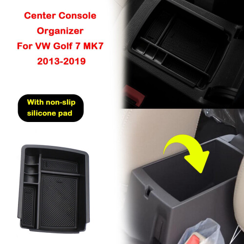 Car Center Console Tray Armrest Storage Box for VW Golf 7 1