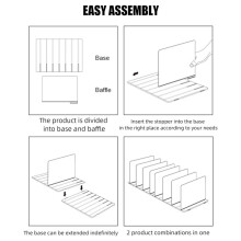 Acrylic Desktop File Sorter Organizer, 4 Compartments Mail Organizers for Desk, for Desktop, Shelf, Office,Organizer