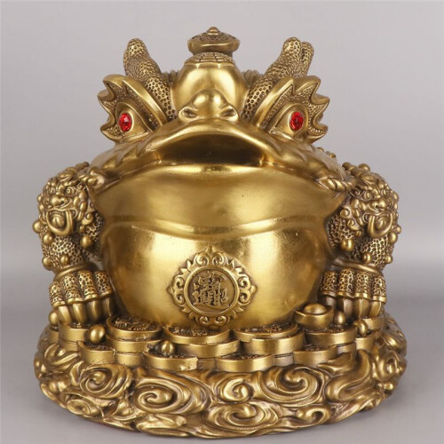 Feng Shui Copper Animal Toad Ornament Toad Three-Legged Living Room Store Desktop Figurines 1