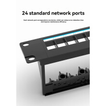 24-Port Cat6 Patchpanel UTP/STP Werkzeugloses Rack-Montage-Netzwerkpanel mit Etiketten für Strukturierte Verkabelung
