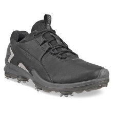 (UK 13, Black) Ecco Mens 2026 BIOM Tour Fluidform Waterproof Spiked Leather Golf Shoes