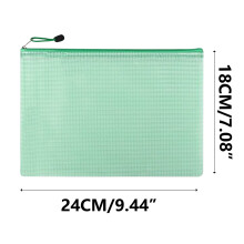 AuroraX Letter Size Pencil Bag with Zipper and Clear Green