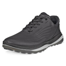 (UK 10.5-11, Black) Ecco Mens LT1 Lace Up Waterproof Spikeless Full Grain Leather Golf Shoes