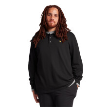 (3XL, Jet Black) Lyle & Scott Mens Big & Tall Cotton Long Sleeve Polo Shirt