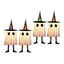 4 Stuks Halloween Hangende Spoken Halloween Decoraties Buiten Hangende Spoken met Heksenhoed voor Tuin Patio Tuinboom