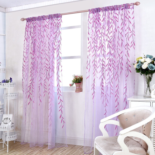 Weeping Willow Sheer Curtain Voile 1 Panel 39.4x102.4 in 1