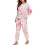 Women's Cat Print Drawstring Pajama Set Long Sleeve 4