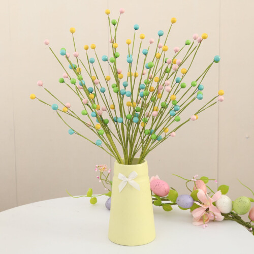 Artificial Spring Berry Stem Pastel Easter Pick Beaded 1