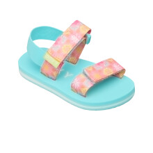 (7K, White/Orange/Pink) Roxy Kids TW Roxy Cage Sandals