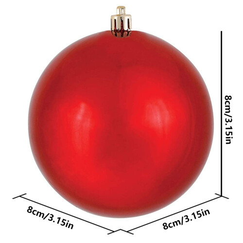 Matte Red Glass Christmas Ball Ornaments 6 Pcs 1