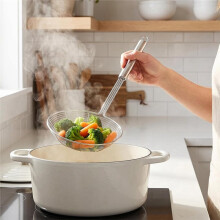 Spider Skimmer and Fine Mesh Strainer Set Kitchen Food Strainer with Long Handle, for Cooking and Frying