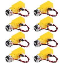 8 Stück TT Motor Dual 3-6V Getriebemotor 200RPM Übersetzung 1:48 Wellenmotor für DIY Car Robot