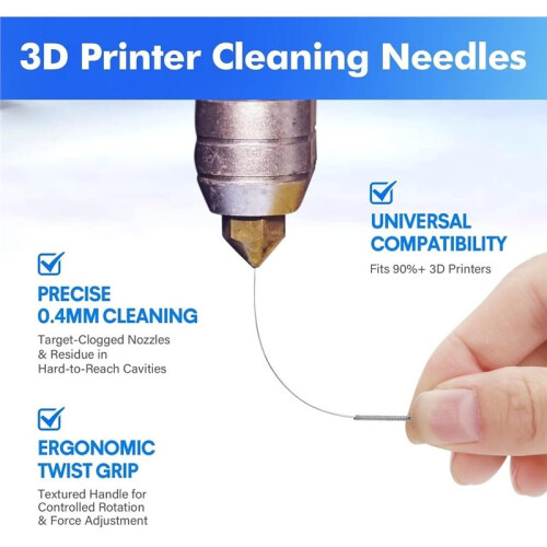 1set 3D Printer Nozzle Cleaning Kit, Universal 3D Printer Clog Removal Tool,3D Printer Nozzle Cleaning Kit 1