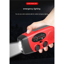 Noodradio 2000mAh Zonne- Handcrank Radio met LED Zaklamp & SOS Alarm USB Oplader voor Telefoon