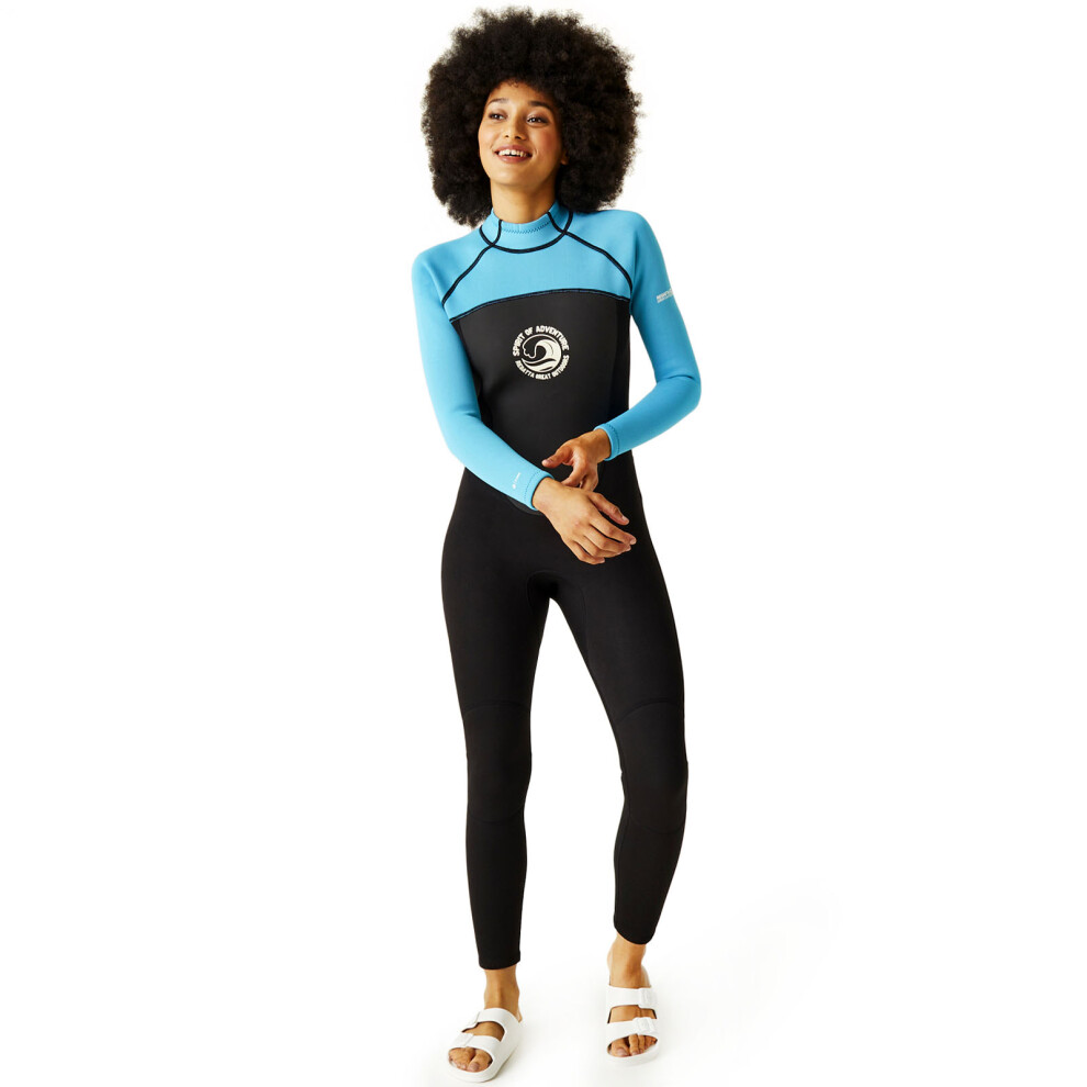 Regatta (18/20, Tahoe/Black) Womens Full Surfing Watersports Back Zip Wetsuit
