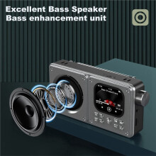 Portable FM Radio Alarms Clock Radios Recorder 2inch IPS Screen MP3 Video Player Speaker 8G
