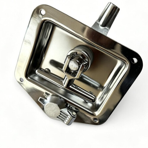 Stainless Steel Recessed Paddle Handle Lock with T-Folding Panel Lock 1Pcs 1