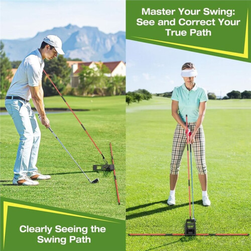 Alignment Sticks Holder, Angle Adjustable  Training Aid, Weighted  Swing Trainer with Metal Sticks 2