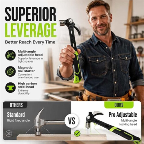 Adjustable Claw Hammer with Magnetic Nail ,Adjustable Nail Puller Hammer, for Carpentry & DIY 1