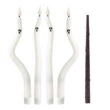 Halloween Taper LED Candles Remote Timer Halloween Decorations Indoor Cute Spooky Ghosts for Table & Mantel