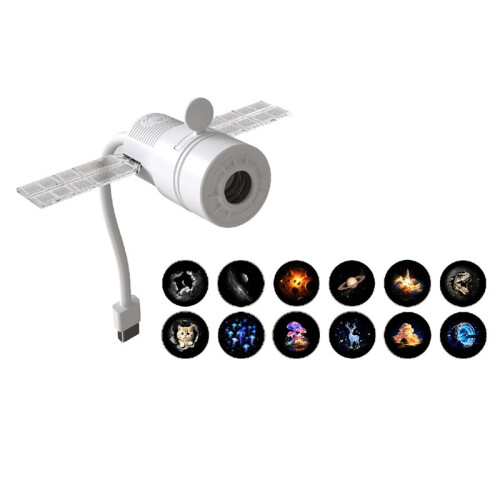 Star Projector Night Light USB Projection Lamp Adjustable Brightness LED Ceiling Projection Lamp 12 Slides