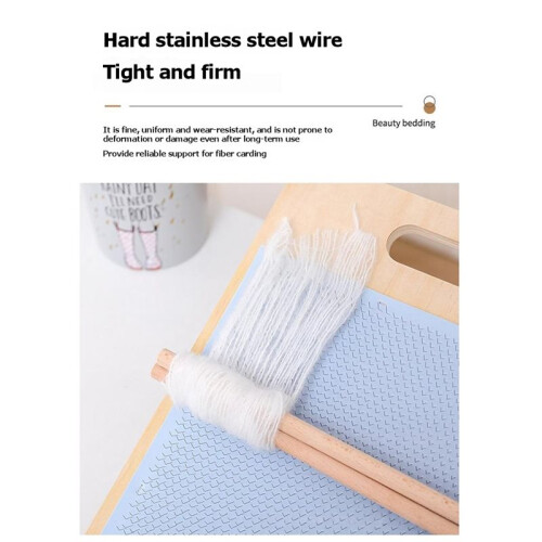 Wool Blending Board Wooden Backing Yarn Board Includes 2 Dowel Rods for Easy Drafting & Rolag Removal.
