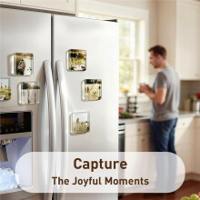 50-Pack 2x2 Inch Clear Acrylic Square Photo Frame Magnets for DIY Scrapbooking &Office Decor
