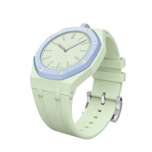 Case Band Ceramics Protective Case Silicone Sport Strap Convert Watch to Wristband for X AP Royal Mint Green