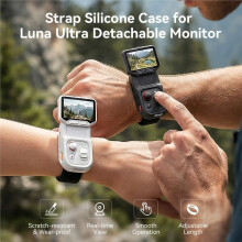 AMagisn Handgelenkhalterung Silikonabdeckung Handschlaufe Schutzgehäuse mit Riemen für Ultra Kamera Monitor Schwarz