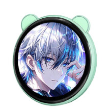 1.85-Inch Magnetic Electronic Badge Pendant Anime-Style GIF Built-in Games with Digital Display E-Badge