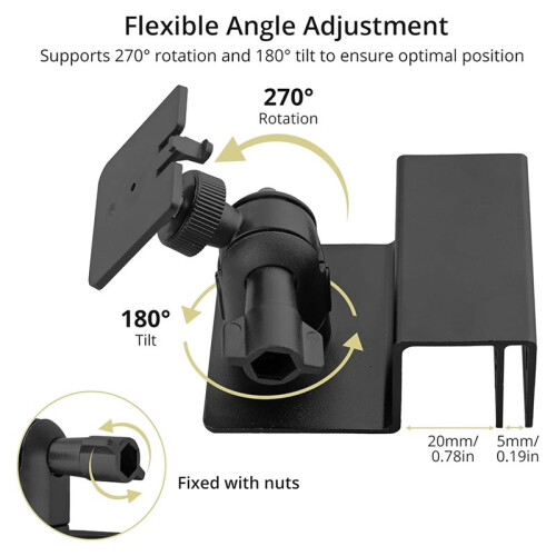 Adjustable Solar Panel Mounting Bracket Kit (Pair) - Supports 360 Rotation - Outdoor Solar Mounting Accessory 2