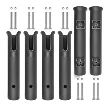 6 Pcs Fishing Rod Holder with Mounting Screws,PVC Fishing Rod Rack Easy to Install,Boat Rod Holders for Storage