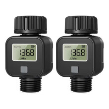 Digital LCD Water Flow Meter Garden Irrigation Hose Flow Sensor Battery Powered 0.5‑8Bar GPM LPM Instant Usage Recorder